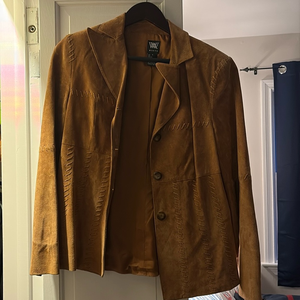 W Worth Genuine Suede Leather Jacket Women's Sz 8